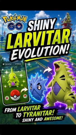 This Shiny Larvitar Evolution is EPIC! 😱🔥 #shorts #pokemongo