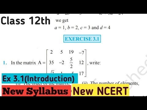Class 12 Maths | Ex.3.1 Introduction | Chapter 3 | Matrices | NCERT|CBSE Class 12th#chapter3class12