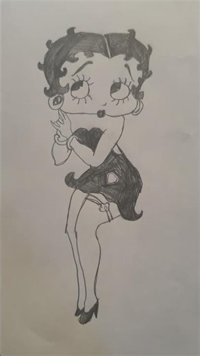 Betty boop❤️🖤 #bettyboop #drawing #art
