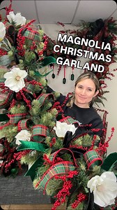 18K views · 9.6K reactions |  Natural pines, flocked magnolia picks & a good tartan plaid = a classic Christmas design! 懶 The key  to a good garland = a wide base! This Vermont pine is sold out for season, but it’s about 14” wide for reference  And of course—a good ribbon  ALWAYS helps! We have limited quantities of 1” emerald green, plaids & more in our shop ✨ | Wreaths By Waldo | Facebook