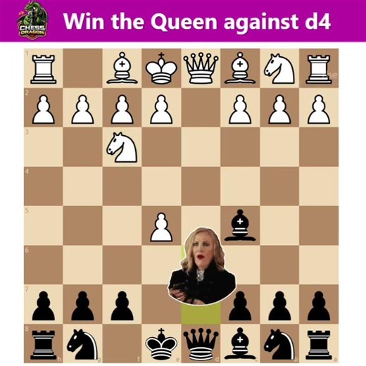 Win the Queen in 6 Moves vs d4 | Chess tricks | The chess dragon | #chess #chesstraps #chessshorts