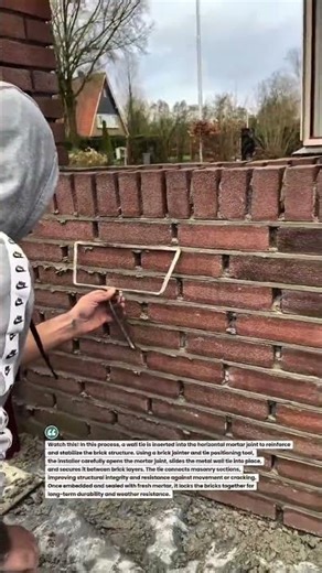 Brick Wall Tie Installation Tool! #masonry #brickwork #constructionlife