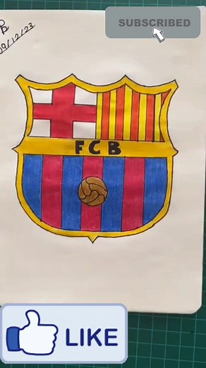 Dibujo del Escudo del Barcelona - Tutorial Fácil