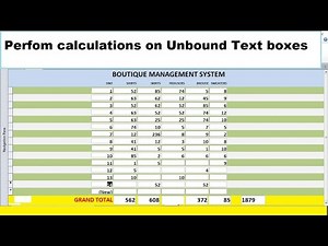 Ms Access Perform Calculations on UNBOUND TEXTBOXES Calculate total of totals Grand total
