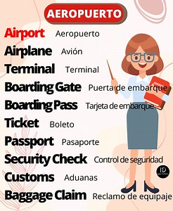 308K views · 26K reactions | Vocabulario de Aeropuerto Amplía tu vocabulario con estas palabras útiles para tus viajes en inglés Lista de palabras muy usadasVocabulario de viaje Vocabulario muy usado que debes conocer✍️No te rindas, te lo debes #inglesfacil #inglesdefinitivo #ingles #adjectives #English #nouns #prepositions #conjuntions #verbs #irregularverbs #regularverbs #adverbs | Inglés Definitivo | Facebook