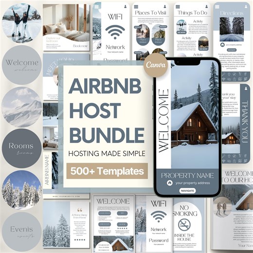 Airbnb & Vrbo Host Templates: Welcome Book, Signs, Instagram Posts for Holiday Home Rentals (canva) - Etsy