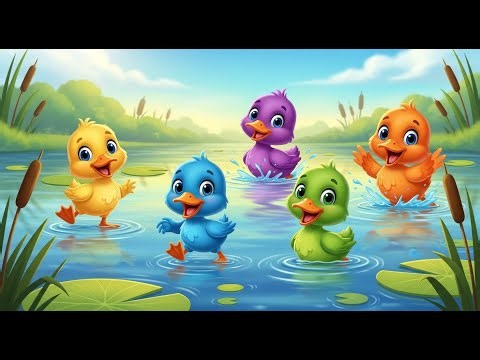 Cinco patitos cuac cuac cuac | Canción para Contar y Nadar para Niños