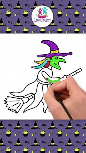 🎃 Come Disegnare una Strega di Halloween 🧙‍♀️ | Disegno Facile per Bambini