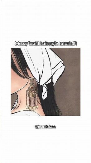 messy braid hairstyle tutorial! 🤍#easyhairstyle #hairstyle