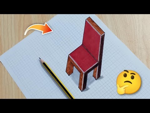 How to Draw a 3D Chair Illusion! 🎨 Step by Step Guide 😱 | #Drawing 