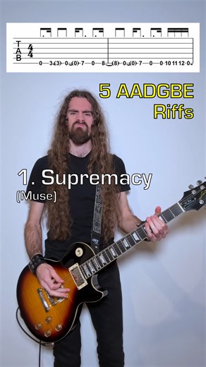 Étienne Fournier | 5 AADGBE Tuning Riffs (Tune the Low E to an A below) #guitar #metal #rock #muse #avengedsevenfold #a7x #foofighters #opeth #riff | Instagram