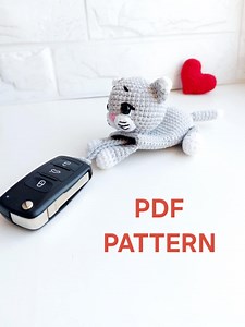 Crocheted Cat Car Key Cover Pattern (PDF) - Etsy