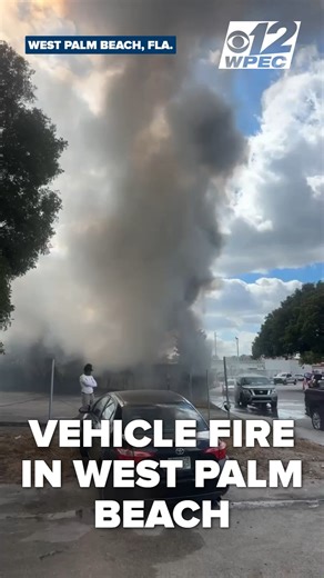 #BREAKING UPDATE | West Palm Beach police and fire crews responded to a commercial fire at a metal recycling business on Okeechobee Road Thursday afternoon. Read more: https://bit.ly/3MGV98j | CBS 12 News