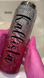 Pink Rhinestone Bottle Cleaning | First Time Using CharCharms