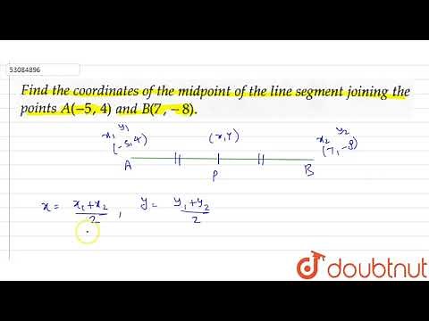 Find the coordinates of the midpoint of the line segment joining the points A(-5, 4) and B(7, -8).