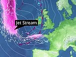 Powerful jet stream sweeping across Atlantic Ocean to the UK