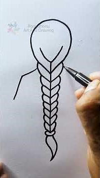 Easy Girl Braid Drawing Tutorial Step by Step ✨