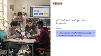 Full-Stack Web Developer Career Exploration 101 Grades 4-12 PPTX Slides Overview