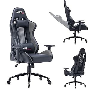 Magnus Gamer Chair, Gaming Chairs for Adults, Computer Desk Chair, Study Chair, PC Gaming Chair and Office Chair Lumbar Support - Ergonomic Gaming Chair, PC Chair, APEX Chair Now - (Black/Gray)