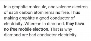 In a graphite molecule, one valence electron of each carbon ato... | Filo