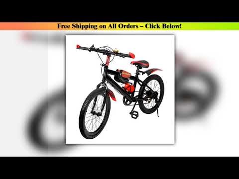 20 Inch Mountain Bike 7 Speeds Unisex Kids Bicycle Dual Brakes MTB Height Adjustable Boys Girls