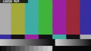 TV Static Color Bars Glitch Error No Signal, Analog Television Error Screen Noise and Color Bars Animation