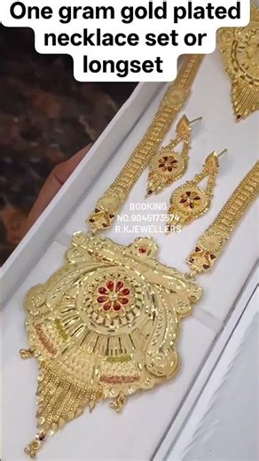 One gram gold plated necklace set or longset set Booking no 9045173574 #onegramgoldplated #oneg