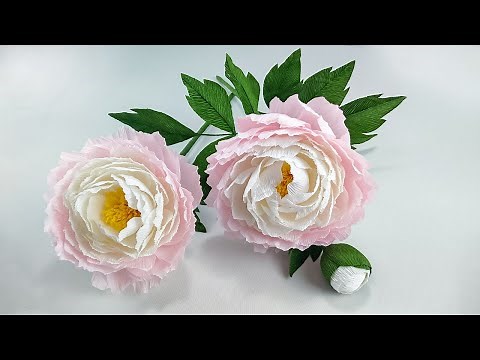 How to Make Peony Paper Flower From Crepe Paper | Bopha Handmade