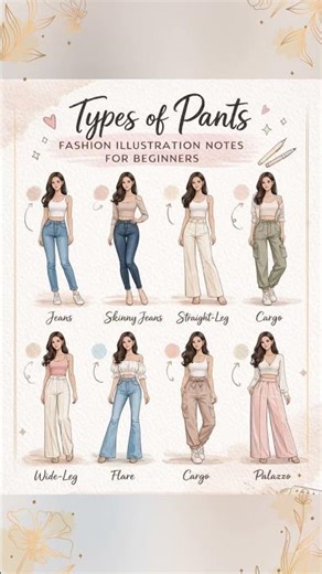 Types of Pants – Fashion Illustration Notes for Beginners 👖✨