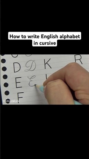 How to write English alphabet in cursive