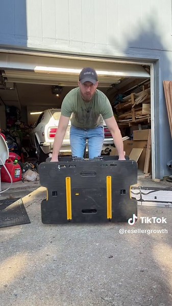 This is the kind of setup that makes DIY projects easier. Portable folding workbench with clamps. #workbench #jobsiteessentials #keterworkbench #diyproject #TikTokShopSpringGlowUp