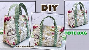 How to Make Adorable Tote Bag | #diy #sewing #totebag #sewingtutorial #handmade | P&K Handmade