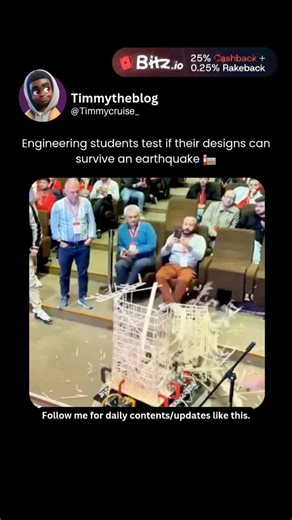 Ejiro Excellennce on Instagram: "This video shows engineering students testing model towers on a shake table at the University of British Columbia (UBC) in Vancouver, Canada. The structures, likely made of balsa wood or pasta, simulate high-rises enduring earthquakes. Multiple designs are shaken; most collapse, but one withstands, leading to cheers. UBC, founded in 1908, is a top public research university with 70,000+ students. Its civil engineering program excels in seismic research via the Ea