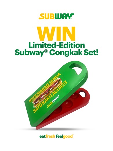 Makan Subway, menang congkak! 😎 Buy the Subway Ultimate Footlong Meal, DM your receipt, and stand a chance to win limited-edition Subway congkak set. Cepat sikit — stocks limited! 🏃‍♂️💨 #SubwayMalaysia #TheUltimateFootlong #SubwayCongkak