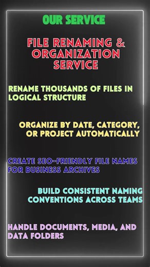 2 1 FILE RENAMING & ORGANIZATION SERVICE Clean Copy