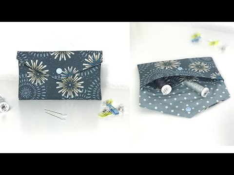 Sew a simple pouch with a snap fastener and an inner compartment | easy sewing instructions