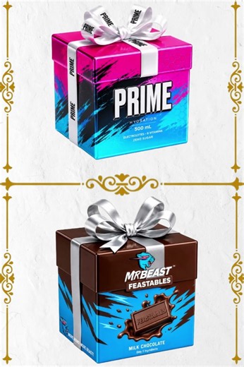 Pick Your Gift Box! 🎁 Prime Drink vs Feastables? #shorts #mrbeast #loganpaul #ksi