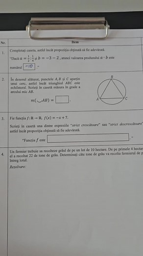 Matematica pentru Clasa 9: Pregătire pentru Examen