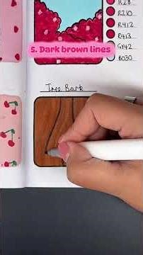 Easy Tree Bark Pattern 🌳 | 3 Browns + Blender + Fineliner Tutorial