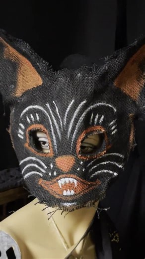 Black Cat Mask - Vintage '70s Style Halloween Costumes for Masquerades & Photo Props - Etsy