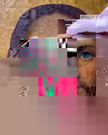 Restorer Ivan shows the delicate process of restoring ancient paintings. 📽️: Instagram/ restorer_ivan | Interesting Engineering