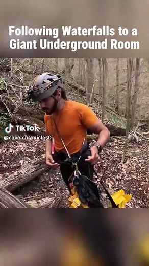 Following waterfall to a giant underground room #cavechronicles | Waterfalls