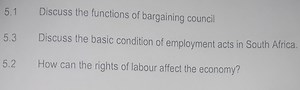 5.1 Discuss the functions of bargaining council5.3 Discuss the... | Filo