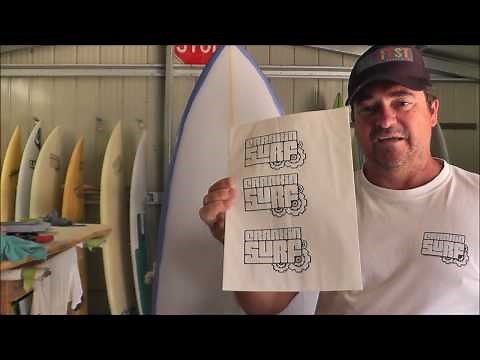Making a Surfboard - Printing Logos on Rice Paper