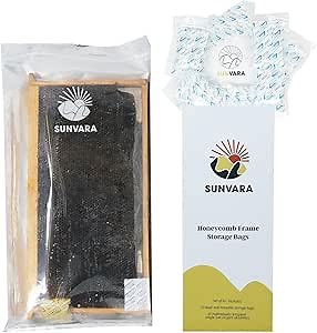 SunVara Bee Storage Beehive Frame Honeycomb Resealable Bag Reusable Beekeeping Equipment For Bee Hive Frame 10 Bags