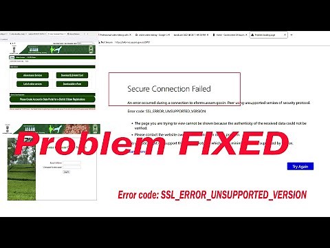 Mozilla Firefox Secure Connection Failed || Error code: SSL_ERROR_UNSUPPORTED_VERSION