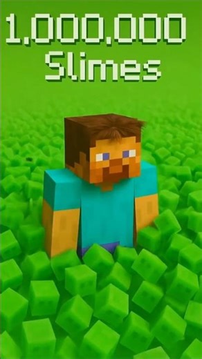 0 vs 1 Million Slimes 😳 Minecraft Simulation #minecraftshorts #minecraft #minecraftrealistic