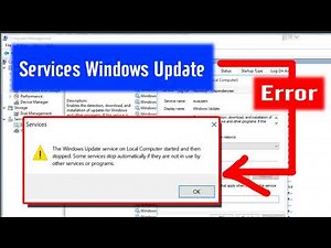 Fix The windows update service on local computer started and then stops.