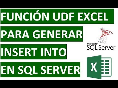 Función en excel VBA para generar sentencia INSERT INTO de SQL Server