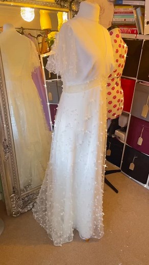 This wedding dress needed the length shortened #bridal #beaumontboutique #seamstress #alterations #bride #weddingdress | Beaumont Boutique